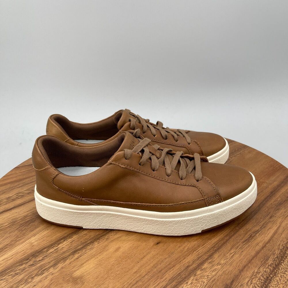 Kizik Vegas Shoes Womens Sz 8.5 Slip on Brown Leather Handsfree Walking Sneakers